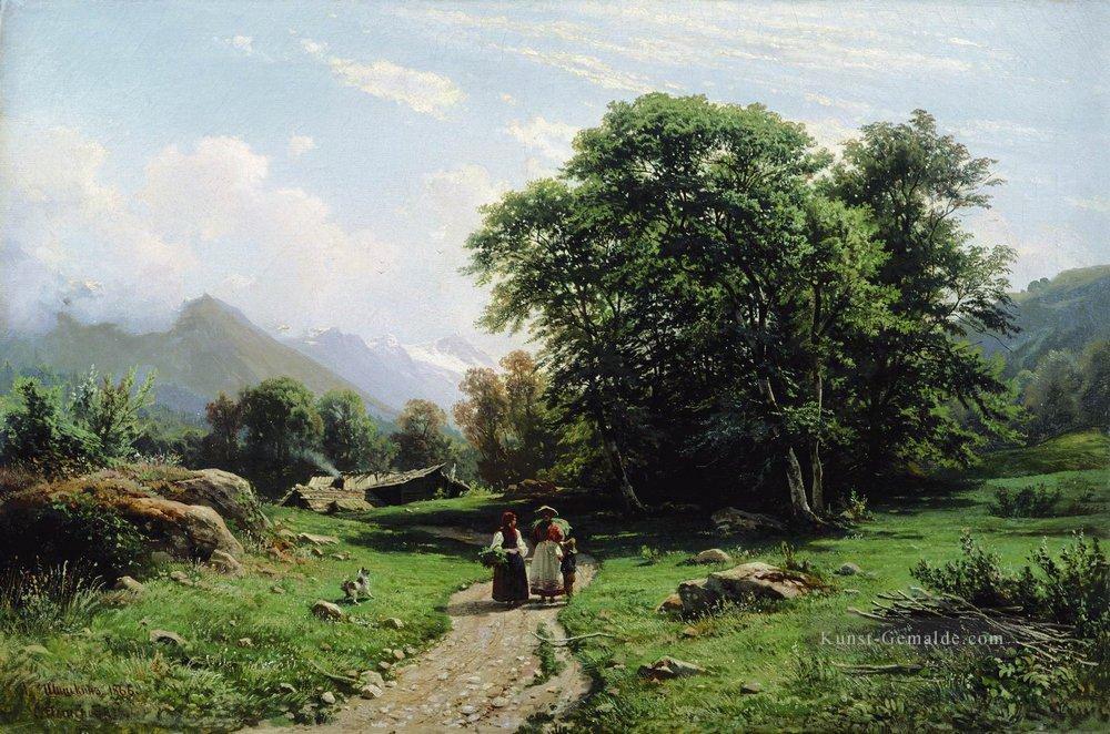 Schweizer Landschaft 1866 Iwan Iwanowitsch Ölgemälde